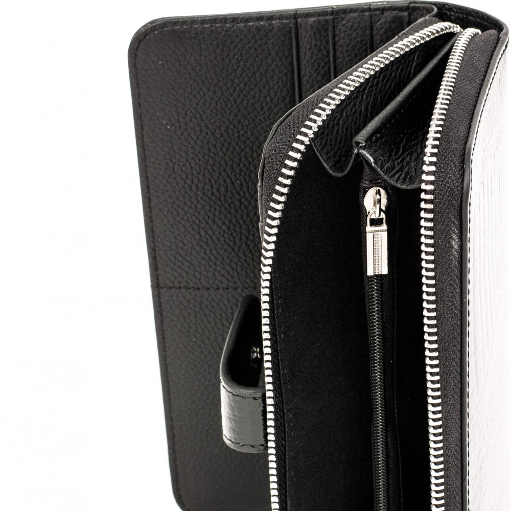 Изискано дамско портмоне от естествена кожа ENZO NORI модел VARESE черен кроко
